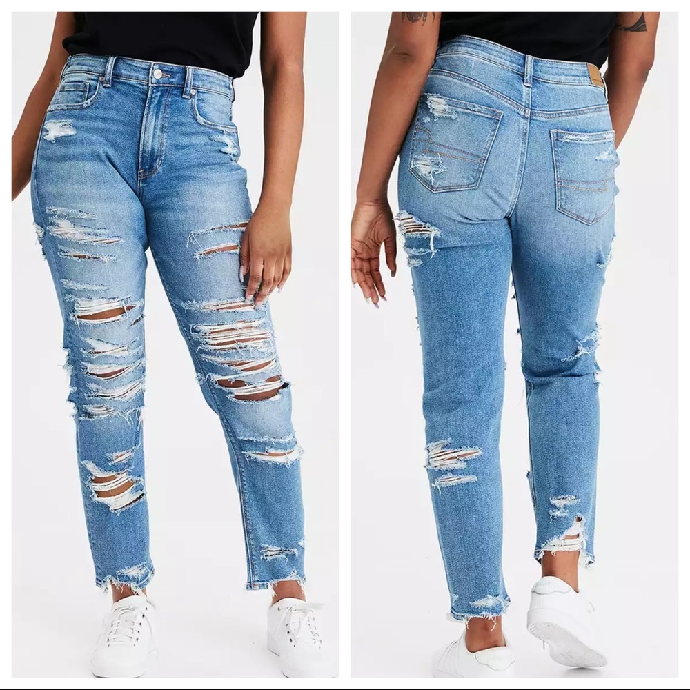 New American Eagle High Waist Stretch Mom Jean 22